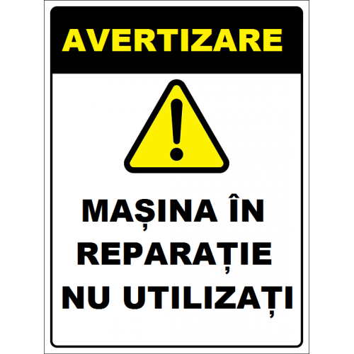 Placuta pentru masini si utilaje in reparatii Placuta pentru masini si utilaje in reparatii