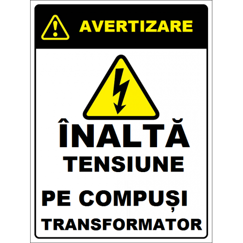 Placuta inalta tensiune pe compusi transformator Placuta inalta tensiune pe compusi transformator