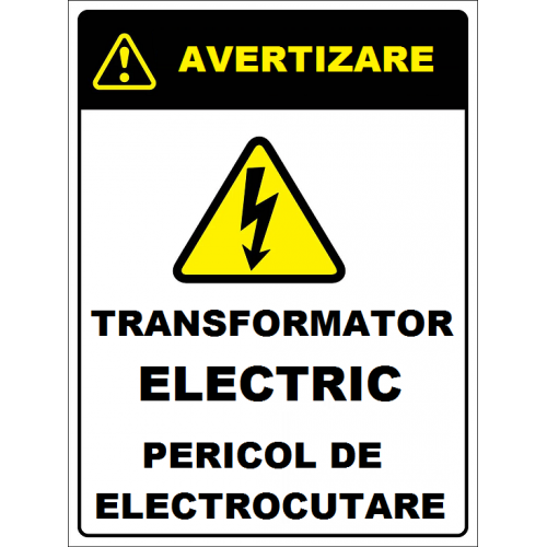 Placuta pentru transformator electric pericol de electrocutare Placuta pentru transformator electric pericol de electrocutare