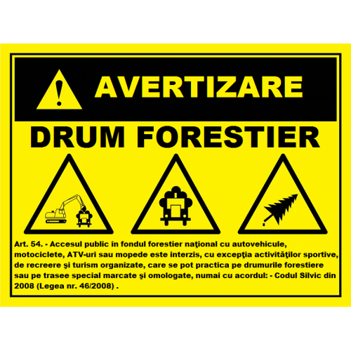 Placuta pentru drumurile forestiere