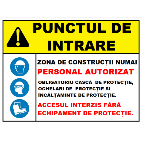 Placuta pentru punctul de intrare pe santier