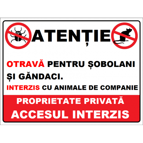 Placuta otrava pentru sobolani si gandaci interzis cu animale de companie