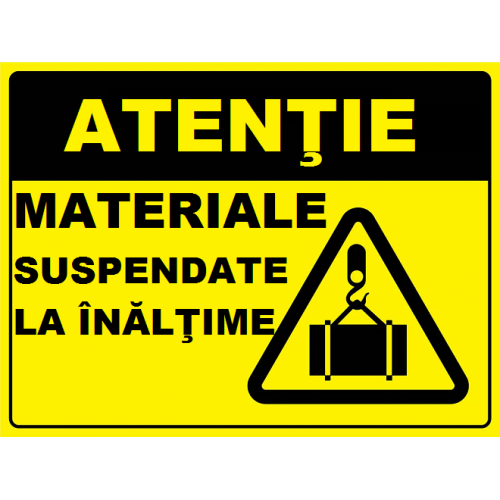 Placuta pentru materiale suspendate la inaltime