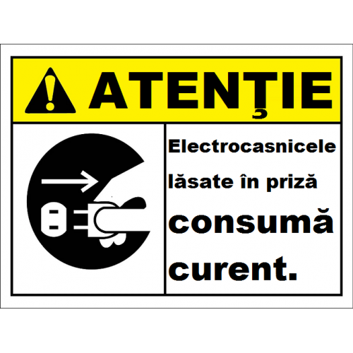 Placute electrocasnicele lăsate în priză consumă curent