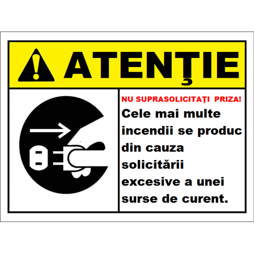 Placuta nu suprasolicitati priza poate produce un incendiu