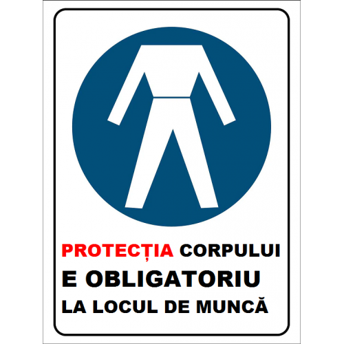 Placuta protectia corpului e obligatoriu la locul de munca Placuta protectia corpului e obligatoriu la locul de munca