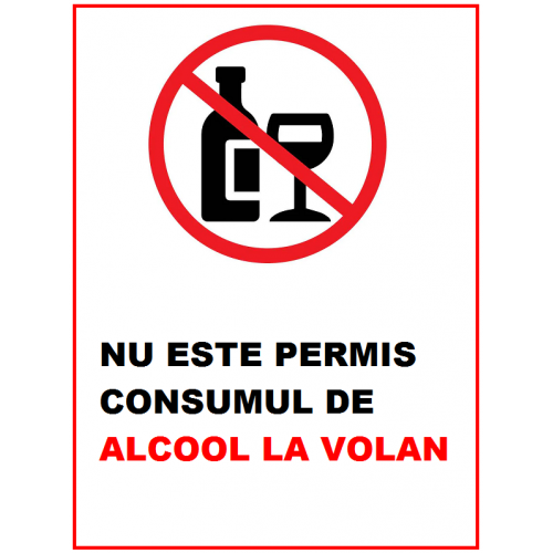 Placuta nu este permis consumul de alcool la volan