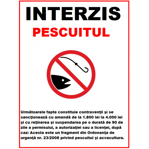 Placuta pescuit interzis Placuta pescuit interzis
