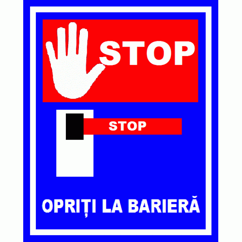 Placuta stop opriti la bariera