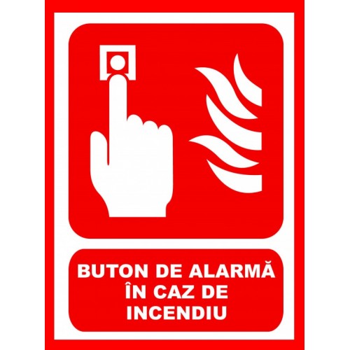 Placuta cu buton de alarma in caz de incendiu