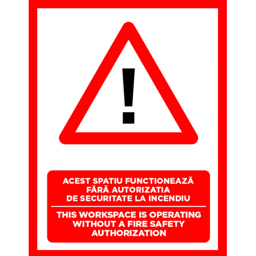Placuta acest spatiu functioneaza fara autorizatie de securitate la incendiu