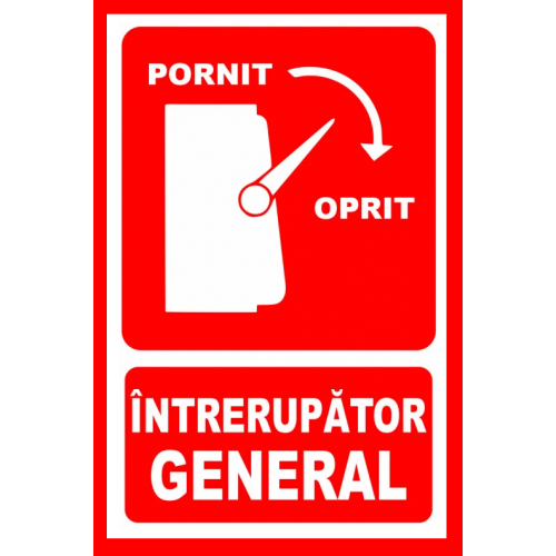 Placuta pentru intrerupator general pornit oprit