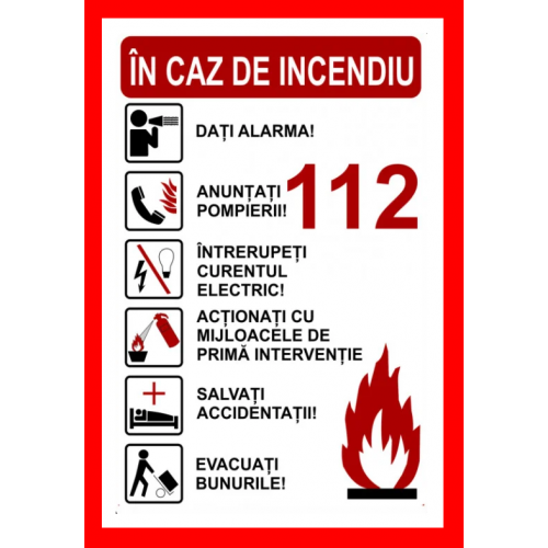 Placuta 112 in caz de incendiu