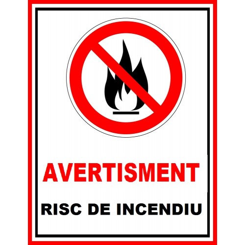Placuta de avertisment risc de incendiu