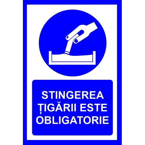 Placuta pentru stingerea tigarii este obligatorie