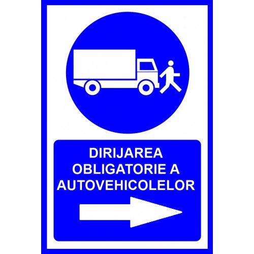Placuta pentru dirijarea obligatorie a autovehiculelor in dreapta