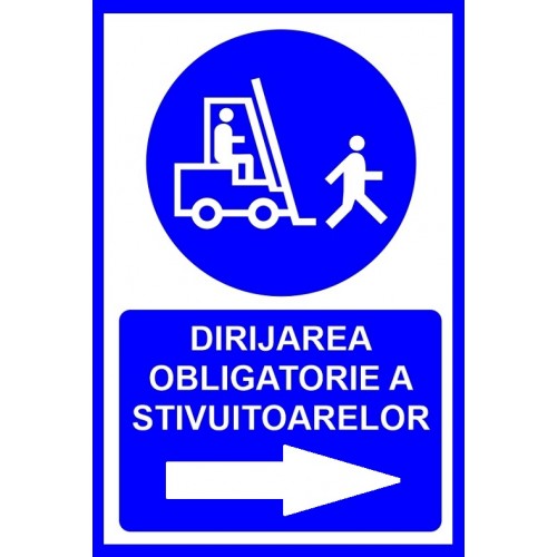 Placuta pentru dirijarea obligatorie a stivuitoarelor prin dreapta