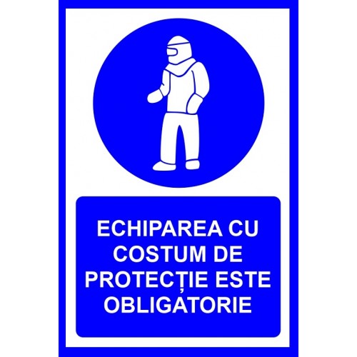 Placuta pentru echiparea cu costum de protectie