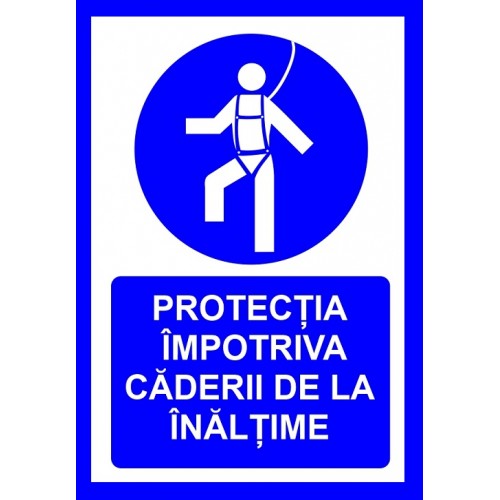 placuta pentru protectia obligatorie impotriva caderii de la inaltime