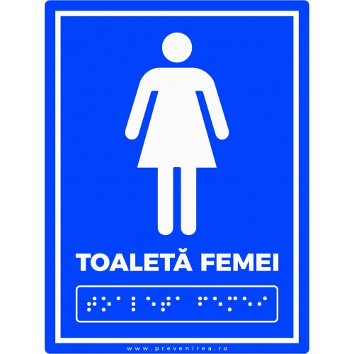 Placuta pentru nevazatori toaleta femei scris in braille Placuta pentru nevazatori toaleta femei scris in braille