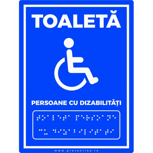 Placuta pentru toaleta persoane cu dizabilitati text in braille Placuta pentru toaleta persoane cu dizabilitati text in braille