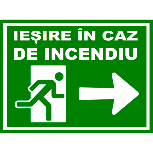 Placuta pentru iesire in caz de incendiu spre dreapta