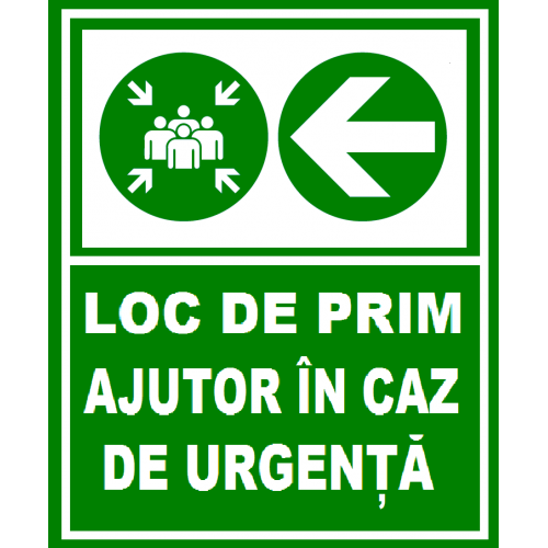 Placuta pentru loc de adunare in caz de urgenta la stanga