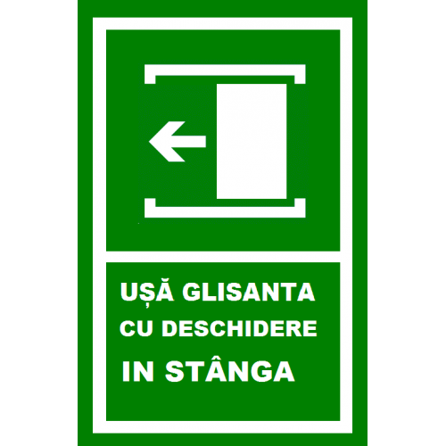 Placuta pentru usa glisanta spre stanga