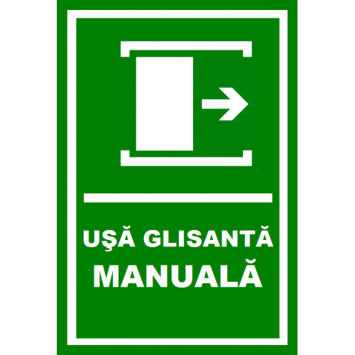Placuta pentru usa manuala glisanta sprea dreapta 