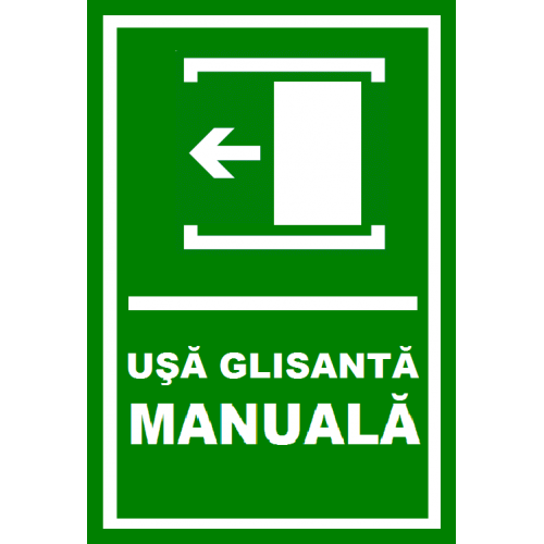 Placuta pentru usa manuala glisanta sprea stanga