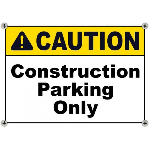 Semn de avertizare șantier – Parcarea permisă doar pentru construcții