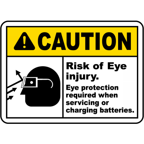 Risk of Eye Injury When Charging Sign