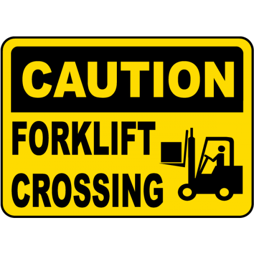 Semn de ATENȚIE – Trecere cu Stivuitoare Previne Accidentele