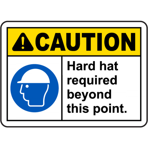 Indicator Casca de protecție obligatorie – semnalizare șantier și industrie