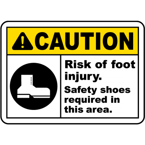 Warning Safety Shoes Required Sign Warning Safety Shoes Required Sign
