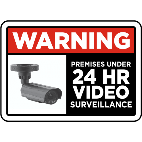 Under 24Hr Video Surveillance Sign Under 24Hr Video Surveillance Sign