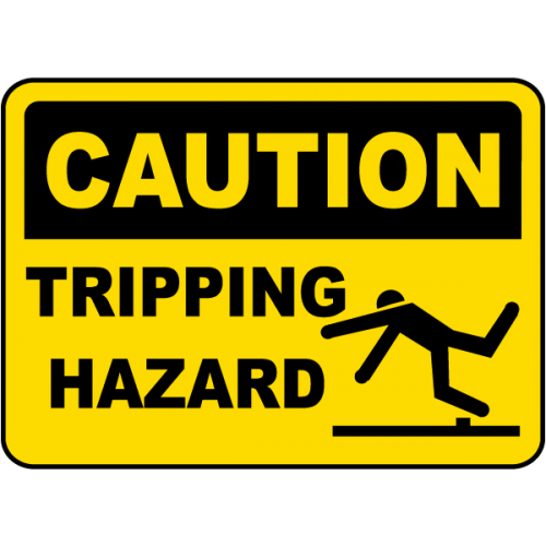 Semn – Atenţie, Pericol de Cădere si Împiedicare | Siguranţă la Locul de Muncă