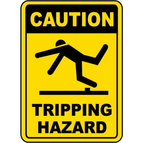 Indicator de Siguranță – Atenție: Pericol de Împiedicare | Protejează Trecătorii și Angajații