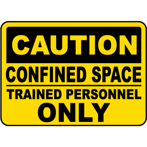 Indicator Siguranță Profesională – „Atenție: Acces Doar Personal Instruit Spații Închise