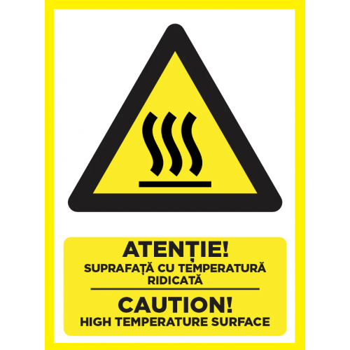 Placuta pentru suprafata cu temperatura ridicata caution high temperature surface Placuta pentru suprafata cu temperatura ridicata caution high temperature surface