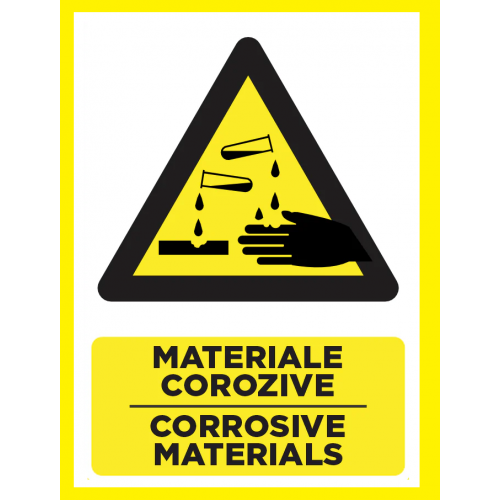 Placuta pentru materiale corozive corrosive materials Placuta pentru materiale corozive corrosive materials