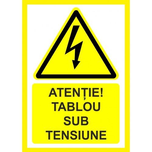 Placuta tablou sub tensiune Placuta tablou sub tensiune
