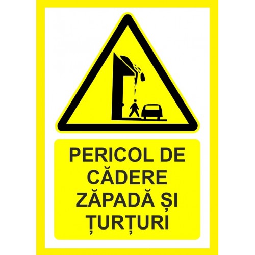 Placute pericol de cadere zapada si turturi Placute pericol de cadere zapada si turturi
