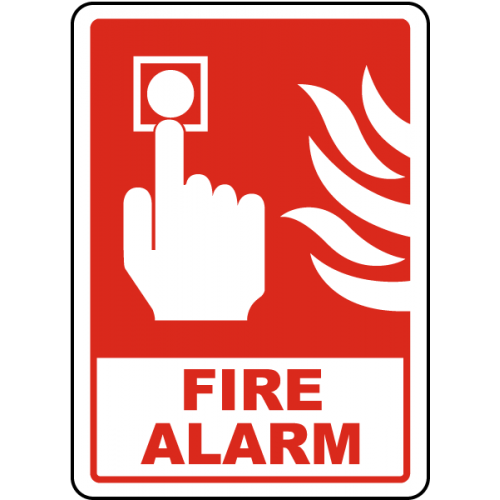 Press For Fire Alarm Sign Press For Fire Alarm Sign