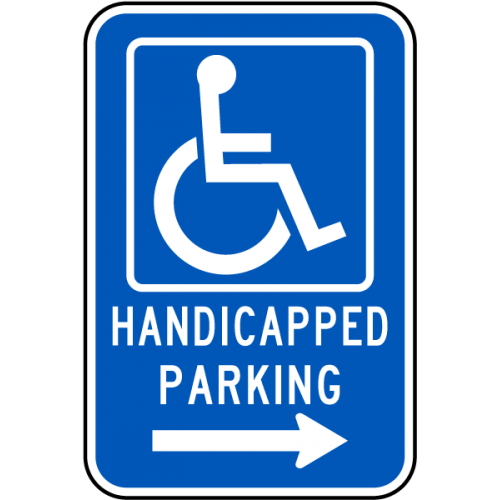 Semn Parcare Handicap cu Orientare Stânga/Dreapta – Soluție Durabilă pentru Orice Tip de Parcare