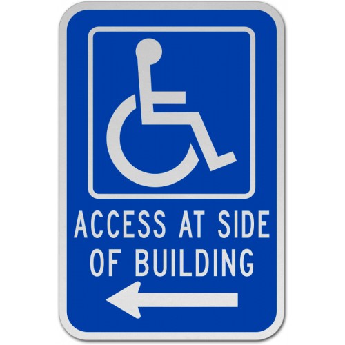 Indicator Acces Persoane cu Dizabilități – Acces pe Partea Stângă | Semnalizare Vizibilă