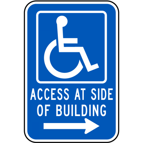 Indicator Acces Persoane cu Dizabilități – Intrare și Ieșire pe Partea Dreaptă