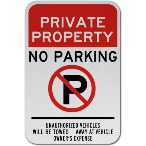 Private Property No Parking Sign