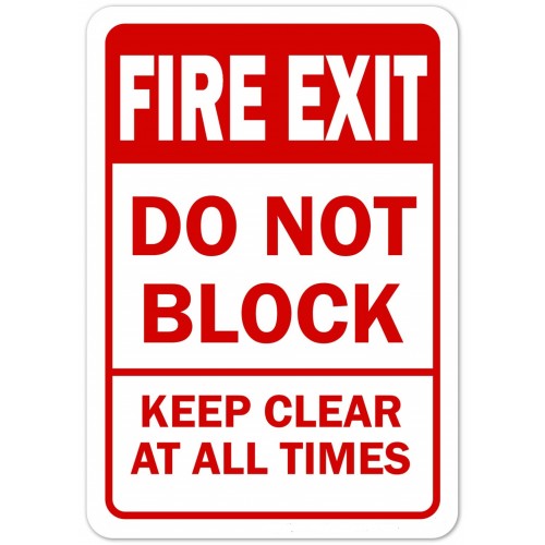 Semn de Siguranță: Ieșire de Incendiu – Nu Blocați, Calea Liberă