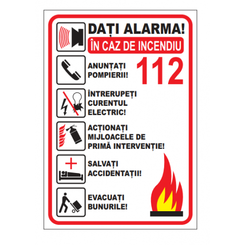 Semn in caz de incendiu Semn in caz de incendiu